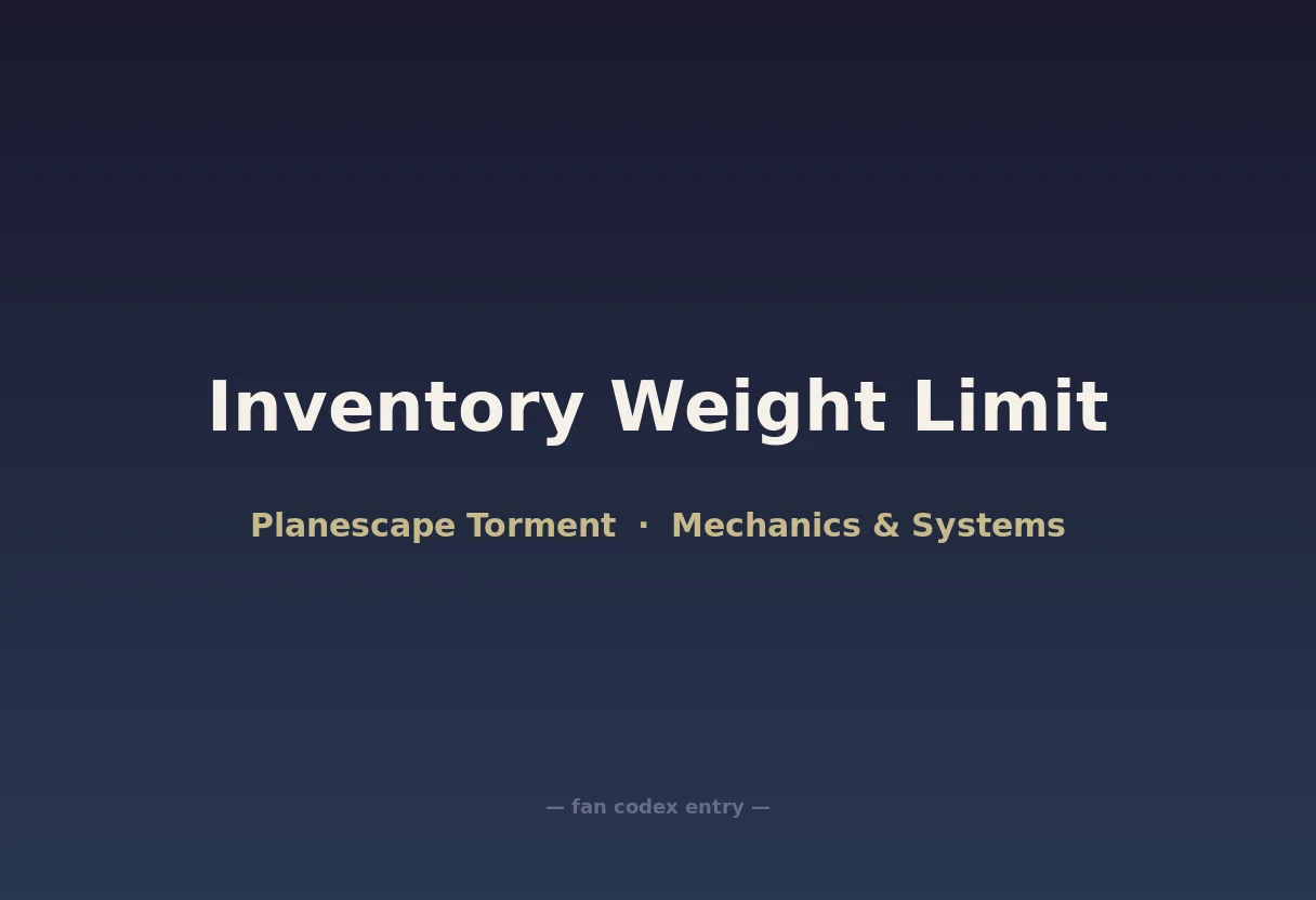 Inventory Weight Limit